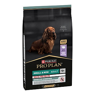 Сухий корм для дорослих собак з чутливим травленням Purina Pro Plan Small&Mini 1+ Sensitive Digestion беззерновий з індичкою, 7 кг