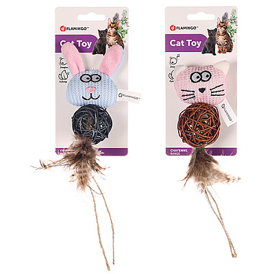 Іграшка для котів з брязкальцем і з котячою м’ятою Flamingo Chayenne Rabbit Cat кролик чи кіт