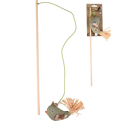 Іграшка для котів вудка дражнилка з котячою м’ятою Flamingo Natura Delight Bird