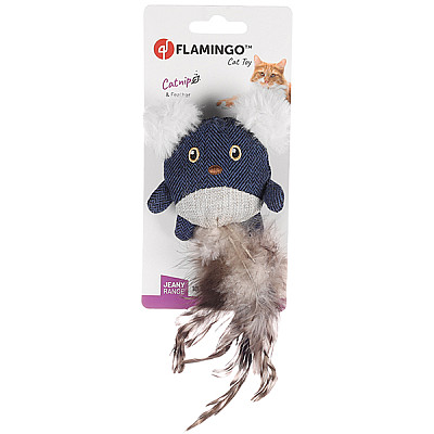 М’яка іграшка з пір’ям і котячою м’ятою для котів Flamingo Jeany Mouse