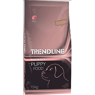 Повноцінний та збалансований сухий корм Trendline для цуценят з яловичою та рисом