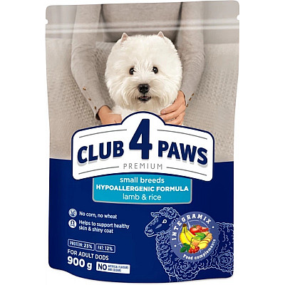 Сухий корм для дорослих собак дрібних порід Club 4 Paws Преміум Ягня та Рис