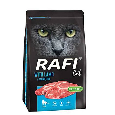 Сухой корм для взрослых кошек RAFI Cat с ягненком