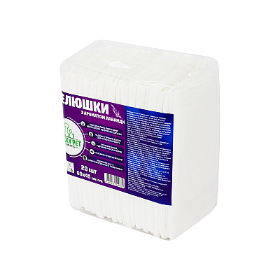 Пелюшки гігієнічні поглинаючі з ароматом лаванди Lucky Pet 60x45