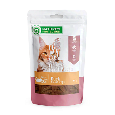 Ласощі для котів Nature's Protection Snacks For Cats Duck Breast Strips смужки з качиної грудки