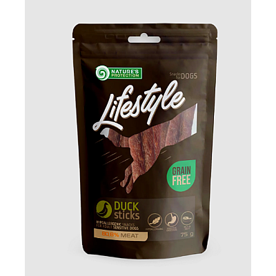 Ласощі для собак Nature's Protection Lifestyle Snack For Dogs Duck Sticks сушені смужки качки