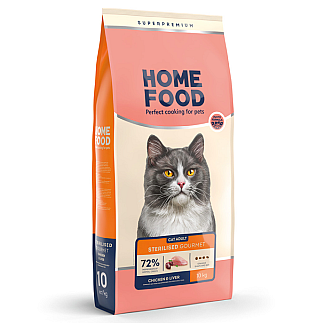 Сухий корм для кішок Home Food (Хоум Фуд) CAT ADULT Для вибагливих «Chicken & Liver» підходить для кастрованих/стерилізованих, 10 кг