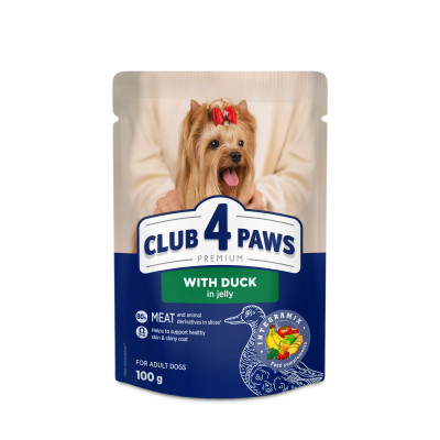 CLUB 4 PAWS PREMIUM Клуб 4 лапи вологий корм для дрібних порід качка в желе