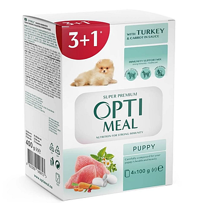Вологий корм для цуценят Optimeal Puppy індичка та морква в соусі