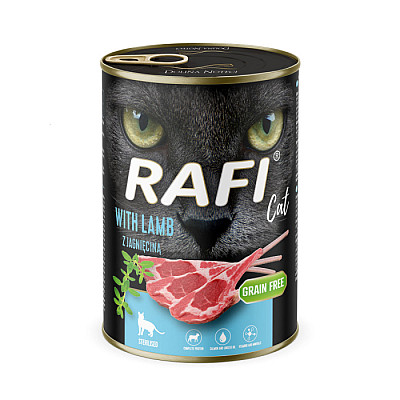 Влажный корм для стерилизованных кошек Dolina Noteci Rafi cat с ягненком