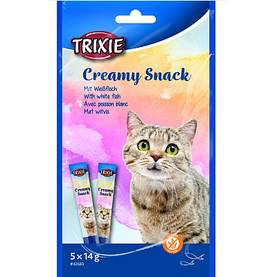 Ласощі Trixie Creamy Snacks для котів, риба, 5 шт/упак