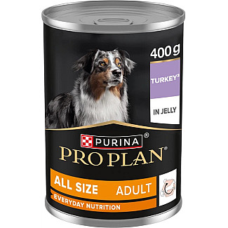 Вологий корм для дорослих собак Purina Pro Plan Adult шматочки в желе, з індичкою, 400 г