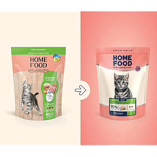 Сухий корм для кошенят Home Food (Хоум Фуд) KITTEN «Свіжа курка», 1.6 кг