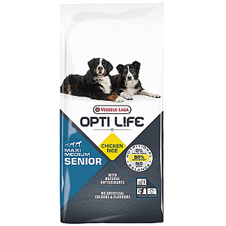 Сухий суперпреміум корм для літніх собак середніх і великих порід Opti Life Senior Medium & Maxi курка, 12.5кг