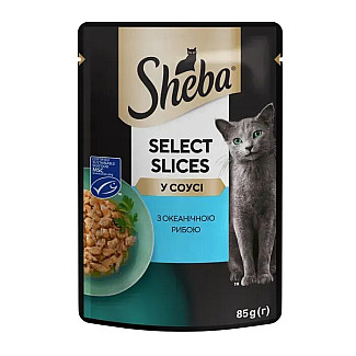 Влажный корм для кошек Sheba Select Slices pouch с океанической рыбой в желе, 85 г