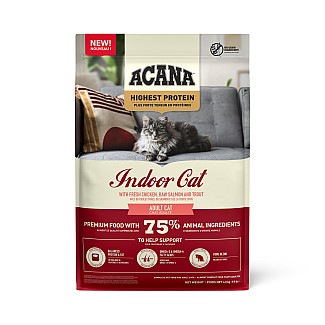 Сухий повнораціонний сухий корм для дорослих  домашніх котів ACANA Highest Protein Indoor Cat Recipe з курятиною, 4.5 кг