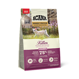 Сухий корм для кошенят Acana ACANA CAT HIGHEST PROTEIN KITTEN з куркою, індичкою та лососем, 1.8 кг