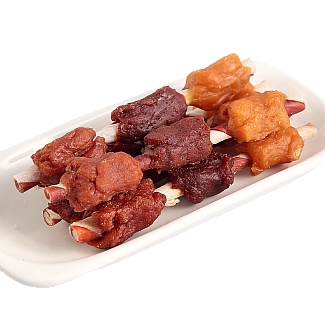 Ласощі для собак AlfPet Шашлик з курки качки та печінки, 500 г