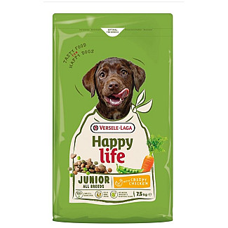 Сухий корм для цуценят всіх порід Happy Life Junior with Chicken, з куркою, 7.5 кг