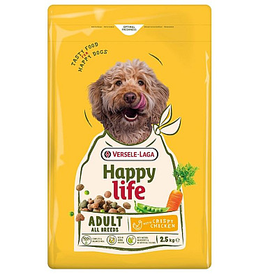 Сухой премиум корм для собак всех пород Happy Life Adult with Chicken, курица