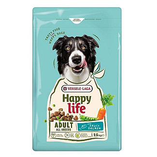 Сухий преміум корм для собак усіх порід Happy Life Adult with Salmon, лосось, 2.5кг