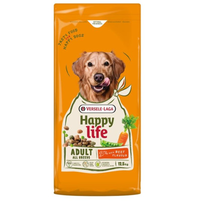 Сухой премиум корм для собак всех пород Happy Life Adult with Beef Flavour, со вкусом говядины