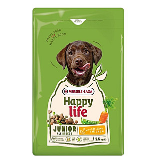 Сухий корм для цуценят всіх порід Happy Life Junior with Chicken, з куркою, 2.5 кг