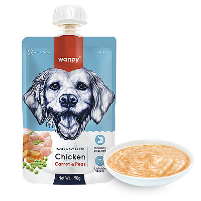 Wanpy Chicken Carrot & Pea ВАНПИ КРЕМ-ПЮРЕ КУРКА С МОРКОВЬЮ жидкий корм для собак