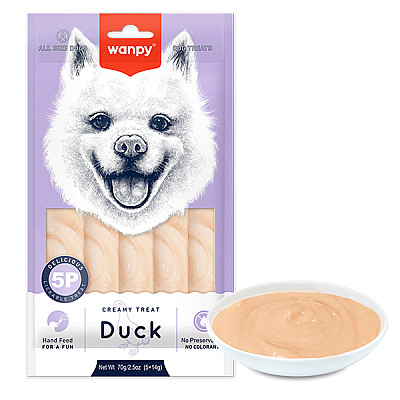 Рідкі ласощі в стіках для собак  Wanpy качка (Creamy Duck)