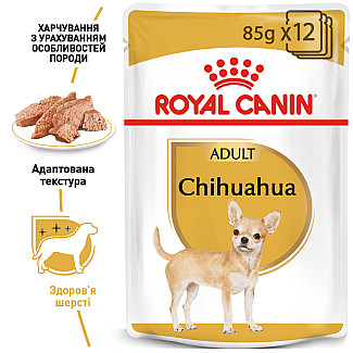 Royal Canin CHIHUAHUA ADULT Влажный корм для собак породы Чихуахуа в возрасте с 8 месяцев, 85 гр