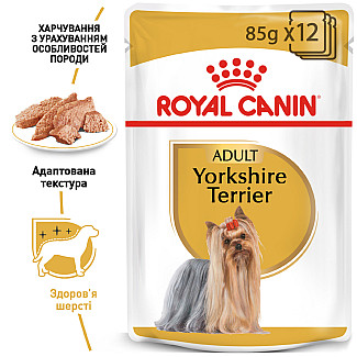 Влажный корм для взрослых собак породы йоркширский терьер Royal Canin Yorkshire Terrier паштет, 85 г