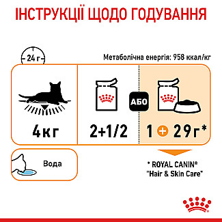 Консерви для кішок Royal Canin Hair & Skin Care  підтримання краси шерсті, шматочки в соусі, 85 г