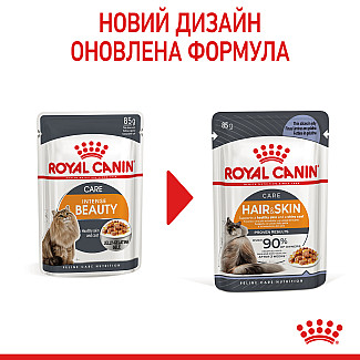 Консервы для кошек Royal Canin IHair & Skin Care поддержания красоты шерсти, кусочки в желе, 85 г