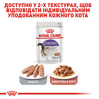 Royal Canin STERILISED Loaf консервы для стерилизованых кошек и кастрированных  котов старше 1 года в виде паштета, 85 гр