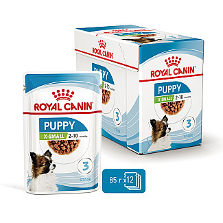 Влажный корм для щенят мелких пород Royal Canin Puppy X-Small  кусочки в соусе, 85 г