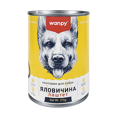 Вологий корм (паштет) для собак Wanpy Beef Ванпі яловиччина