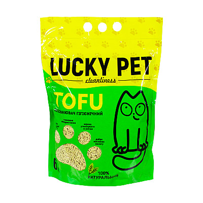 Наполнитель Lucky Pet из тофу для кошачьего туалета с ароматом зеленого чая