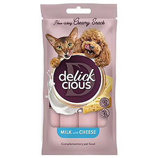 Кремові ласощі для доослих собак DELICKCIOUS™ молоко з сиром, 4х15 г