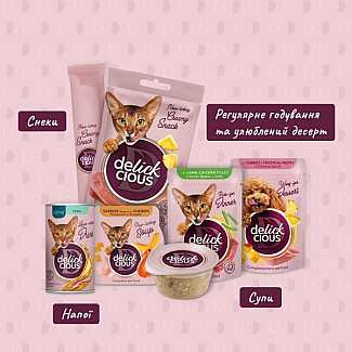 Дополнительный консервированный корм для взрослых кошек и собак DELICKCIOUS™ с говядиной, свеклой и морковью в соусе, 85 гр