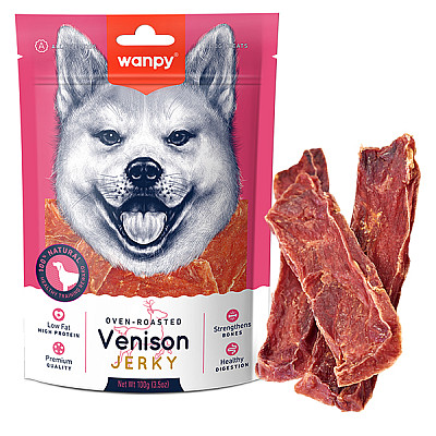 Wanpy Venison Jerky ВАНПІ В’ЯЛЕНА ОЛЕНИНА З КАЧКОЮ СЛАЙСИ лакомство для собак