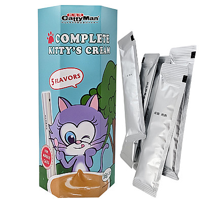 Рідкі ласощі для котів CattyMan Complete Kitty’s Cream КеттіМен ікра з куркою, лососем, тунцем, яловичиною, качкою