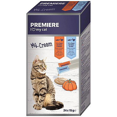 Premiere My Cream 24 x 15 г зі смаком риби+курка+гарбуз, риба+курка+солод