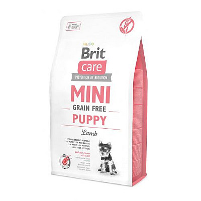 Сухий беззерновий корм для цуценят малих порід Brit Care Mini Puppy Lamb з ягням