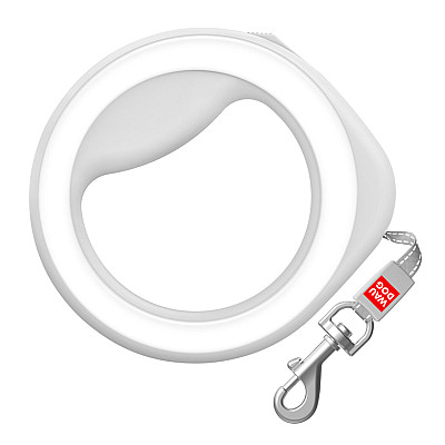 ПОВІДЕЦЬ-РУЛЕТКА ДЛЯ СОБАК WAUDOG R-LEASH, КРУГЛА, XS-M, ДО 40 КГ, 2,9 М, СВІТЛОВІДБИВАЮЧА СТРІЧКА