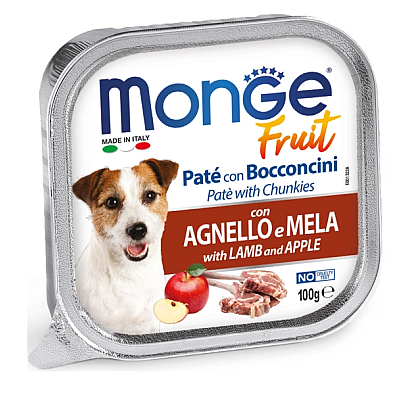 Monge (Монж) DOG FRUIT - Ніжний паштет з ягням і яблуком для собак