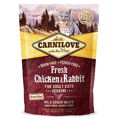 Сухий корм для дорослих кішок Carnilove Fresh Gourmand з куркою та кроликом