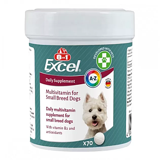Мультивитаминная добавка для собак маленьких пород 8in1 Excel Multi Vitamin Small Breed, 70 таб