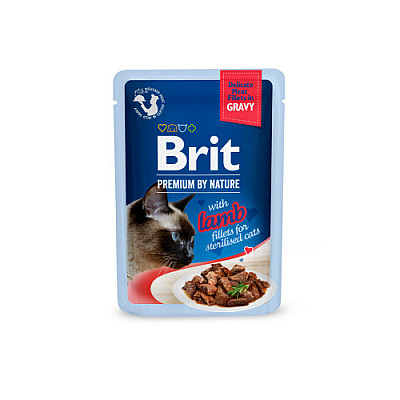 Корм вологий Brit Premium Delicate Fillets in Gravy Lamb for Sterilised для стерилізованих котів філе в соусі ягня