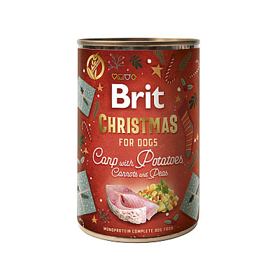 Корм вологий для собак Brit Mono Protein Christmas Carp with Potatoes різдвяна вечеря з коропом і картоплею