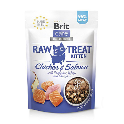 Ласощі для кошенят Brit Raw Treat Kitten Freeze-dried з куркою і лососем